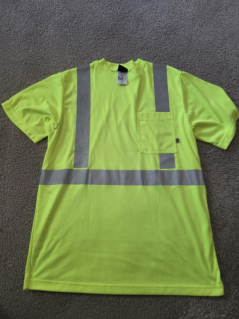 Red Kap High-Visibility Men’s Safety T-Shirt - Neon Yellow w Reflective Stripes